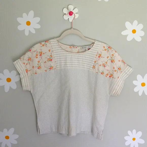 Madewell x The New Denim Project Patchwork Top In Railroad Stripe - Picture 3 of 15